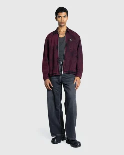 Online Rassvet Acid Wash Denim Overshirt Woven burgundy