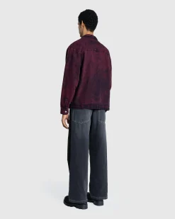 Online Rassvet Acid Wash Denim Overshirt Woven burgundy