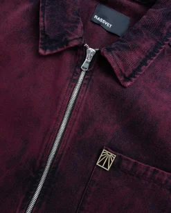 Online Rassvet Acid Wash Denim Overshirt Woven burgundy