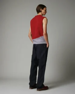 Cheap Highsnobiety HS05 Alpaca Abstract Sweater Vest Red/Blue unavailable