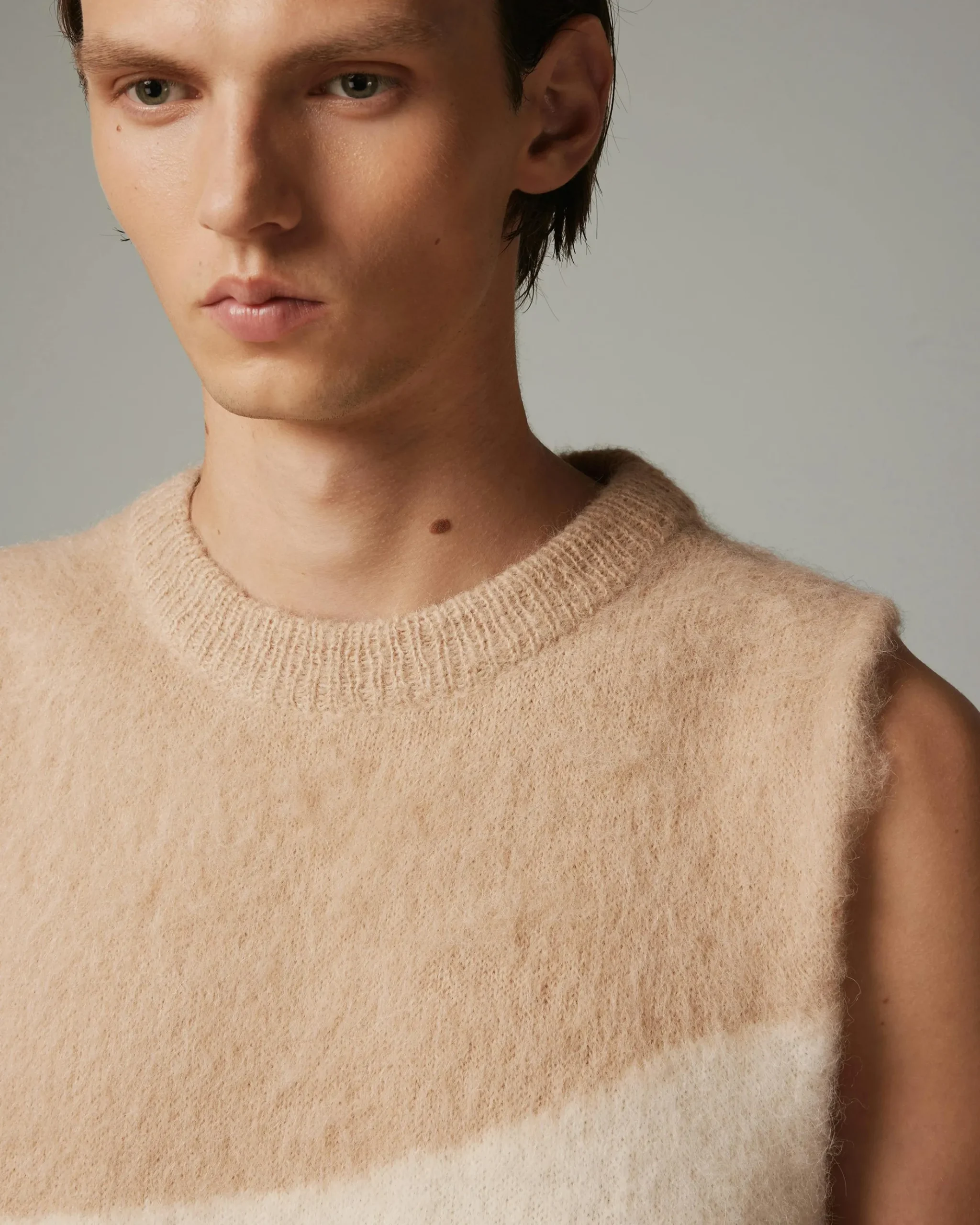 Clearance Highsnobiety HS05 Alpaca Abstract Sweater Vest Beige/Brown unavailable