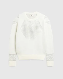 Fashion GmbH Alpaca Wool Blend Knit Jumper Off White/Grey offwhite/grey