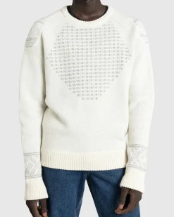 Fashion GmbH Alpaca Wool Blend Knit Jumper Off White/Grey offwhite/grey