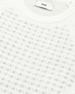 Fashion GmbH Alpaca Wool Blend Knit Jumper Off White/Grey offwhite/grey