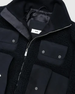Hot GmbH Bernt Teddy Wool Twill Fleece Jacket black
