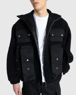 Hot GmbH Bernt Teddy Wool Twill Fleece Jacket black