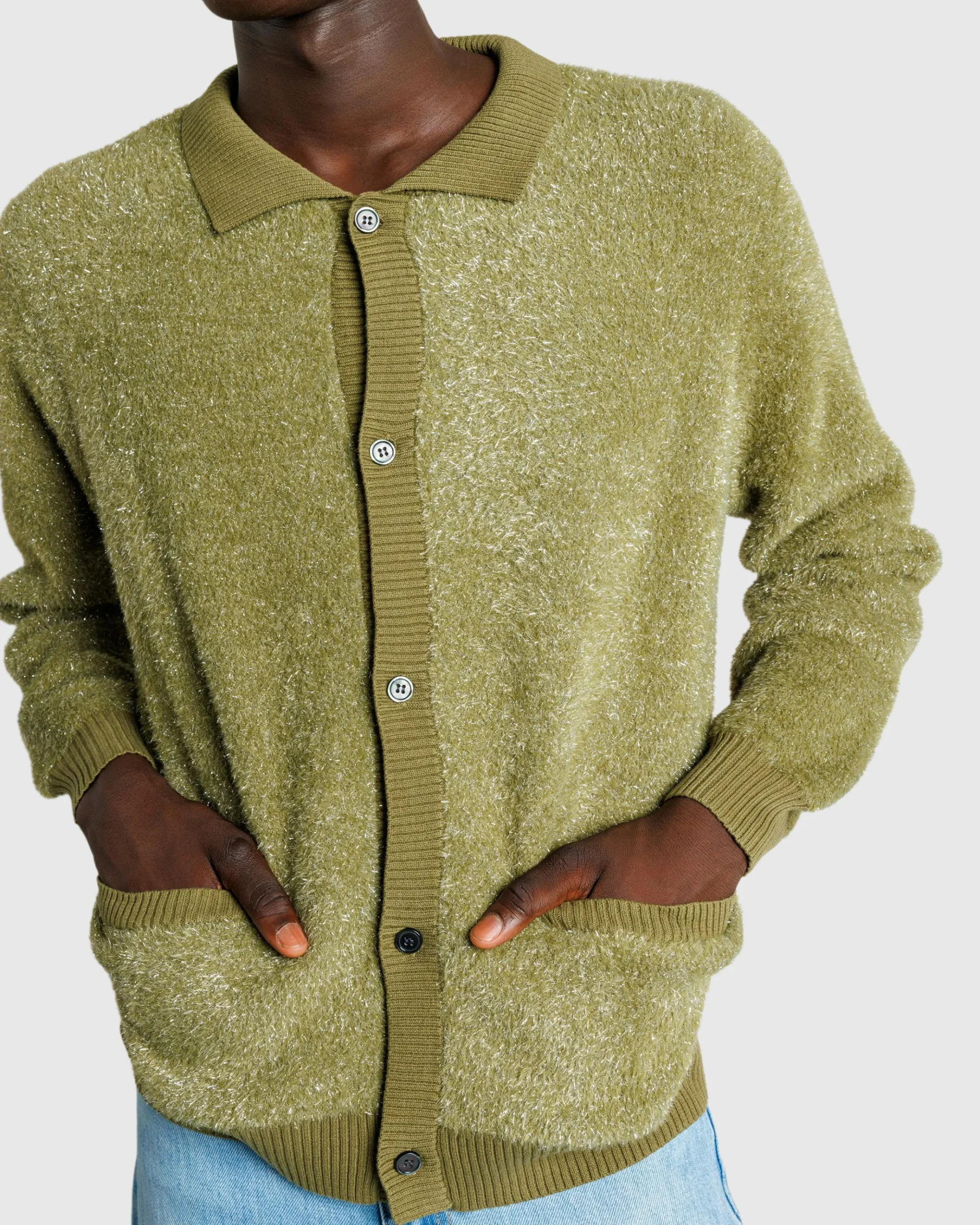 Best Fucking Awesome Big Night Out Cardigan olive/glitter