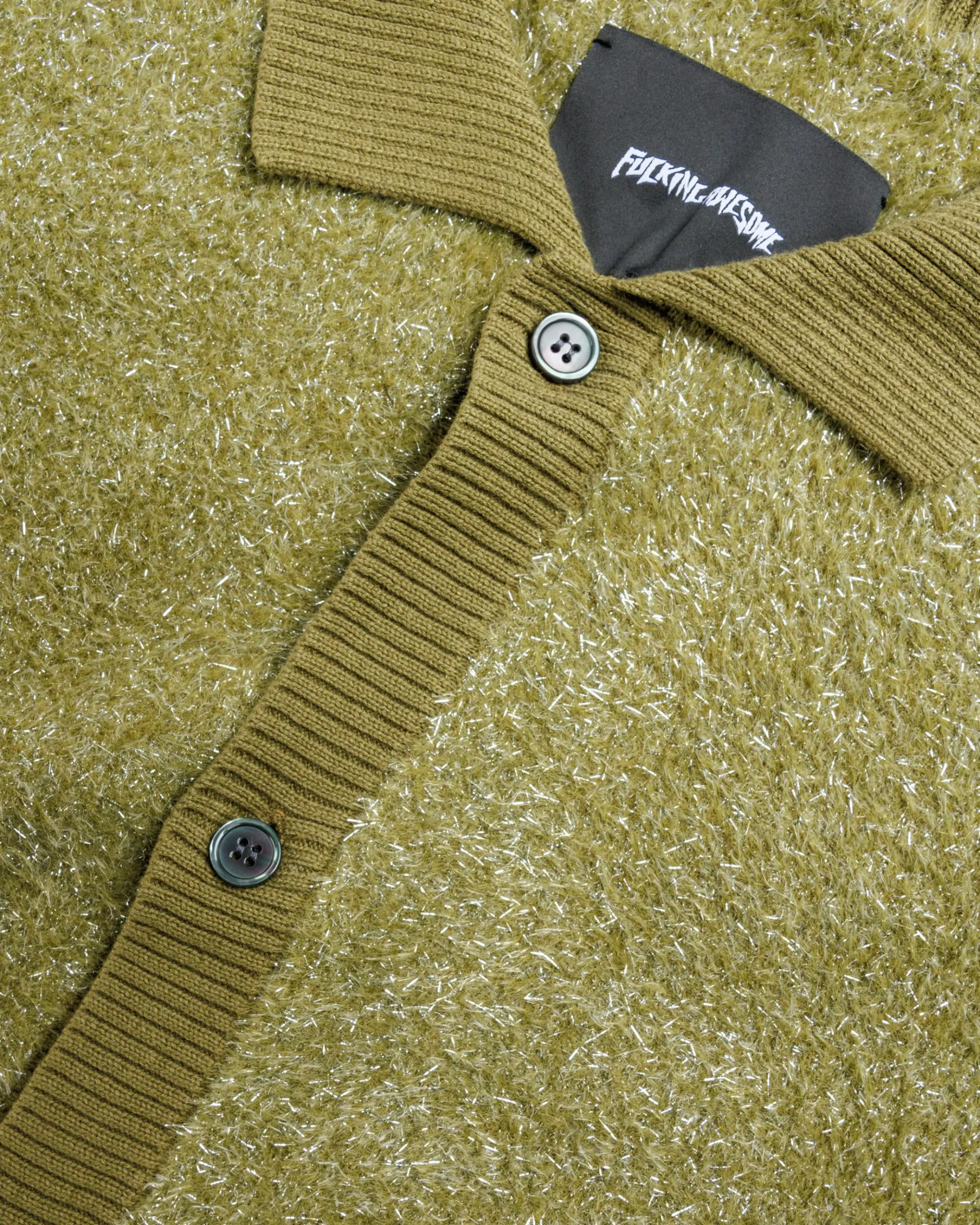 Best Fucking Awesome Big Night Out Cardigan olive/glitter