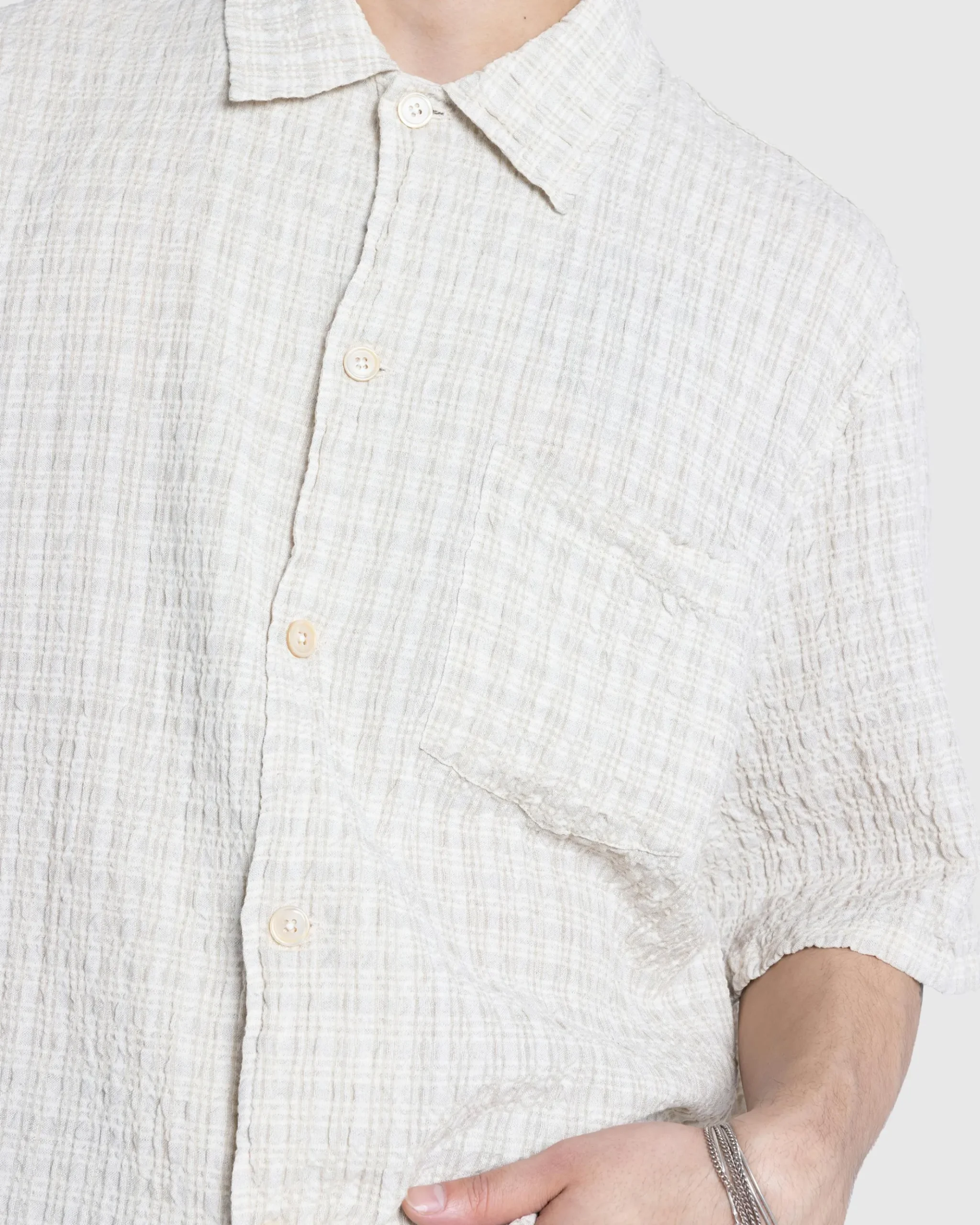 Best Sale Our Legacy Box Short-Sleeve Shirt Light Authentic Seersucker lightauthenticseersucker