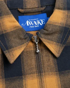 Outlet Awake NY Brushed Flannel Shirt Jacket Orange/Multi orangemulti