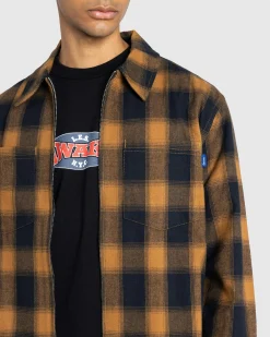 Outlet Awake NY Brushed Flannel Shirt Jacket Orange/Multi orangemulti