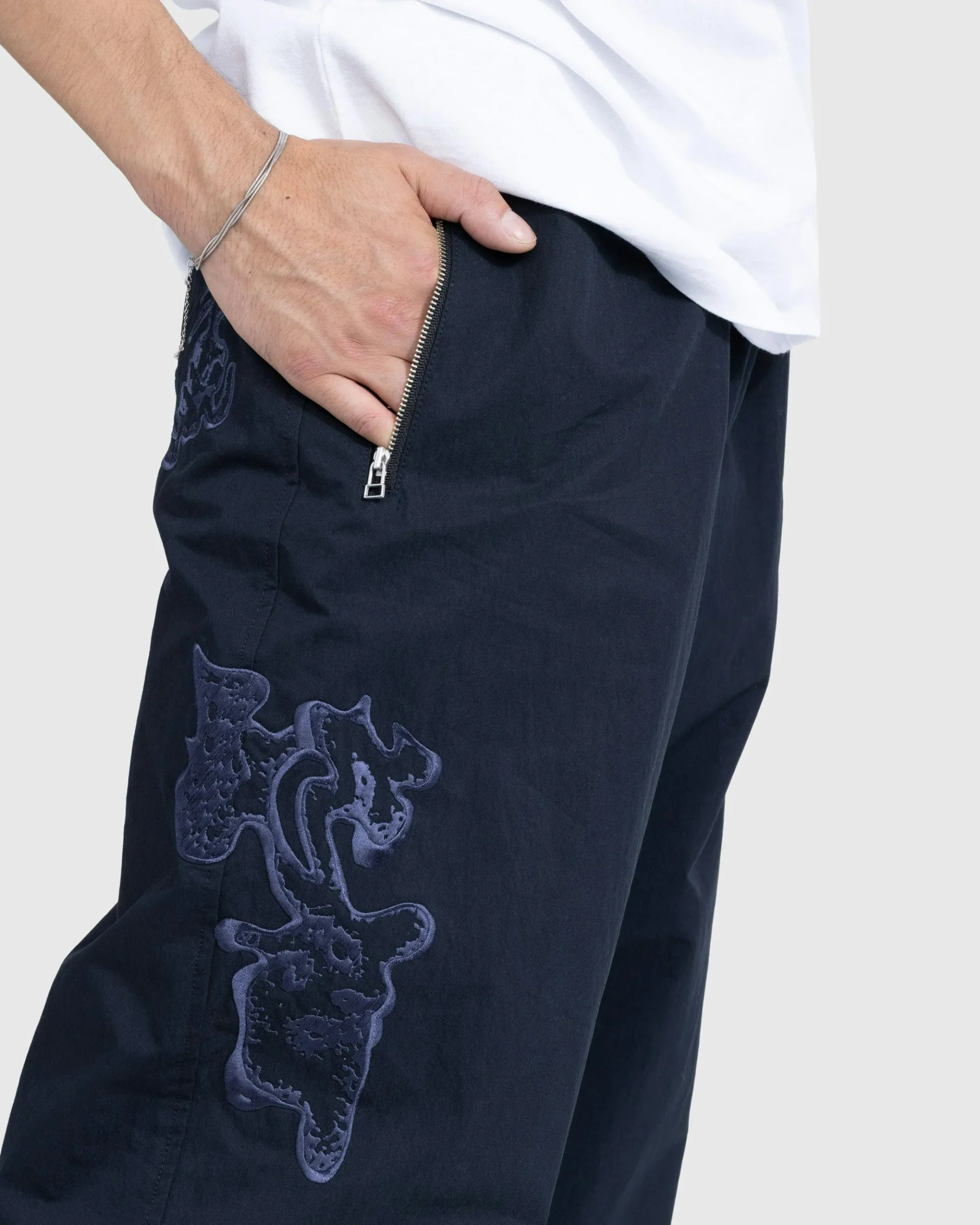 Fashion NTS Brushed Nylon Trackpa Navy black