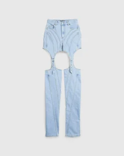 Flash Sale Mugler Buckled Chaps Skinny Jeans Tokyo Blue tokyoblue