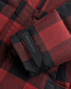 New Woolrich Black Label Buffalo Check Long Parka Red/Black redblack
