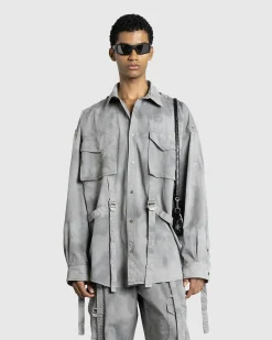 New Acne Studios Button-Up Shirt Mid Grey midgrey