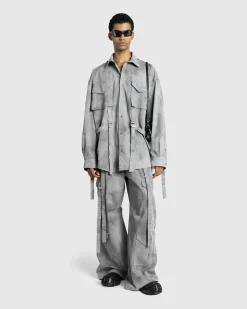 New Acne Studios Button-Up Shirt Mid Grey midgrey