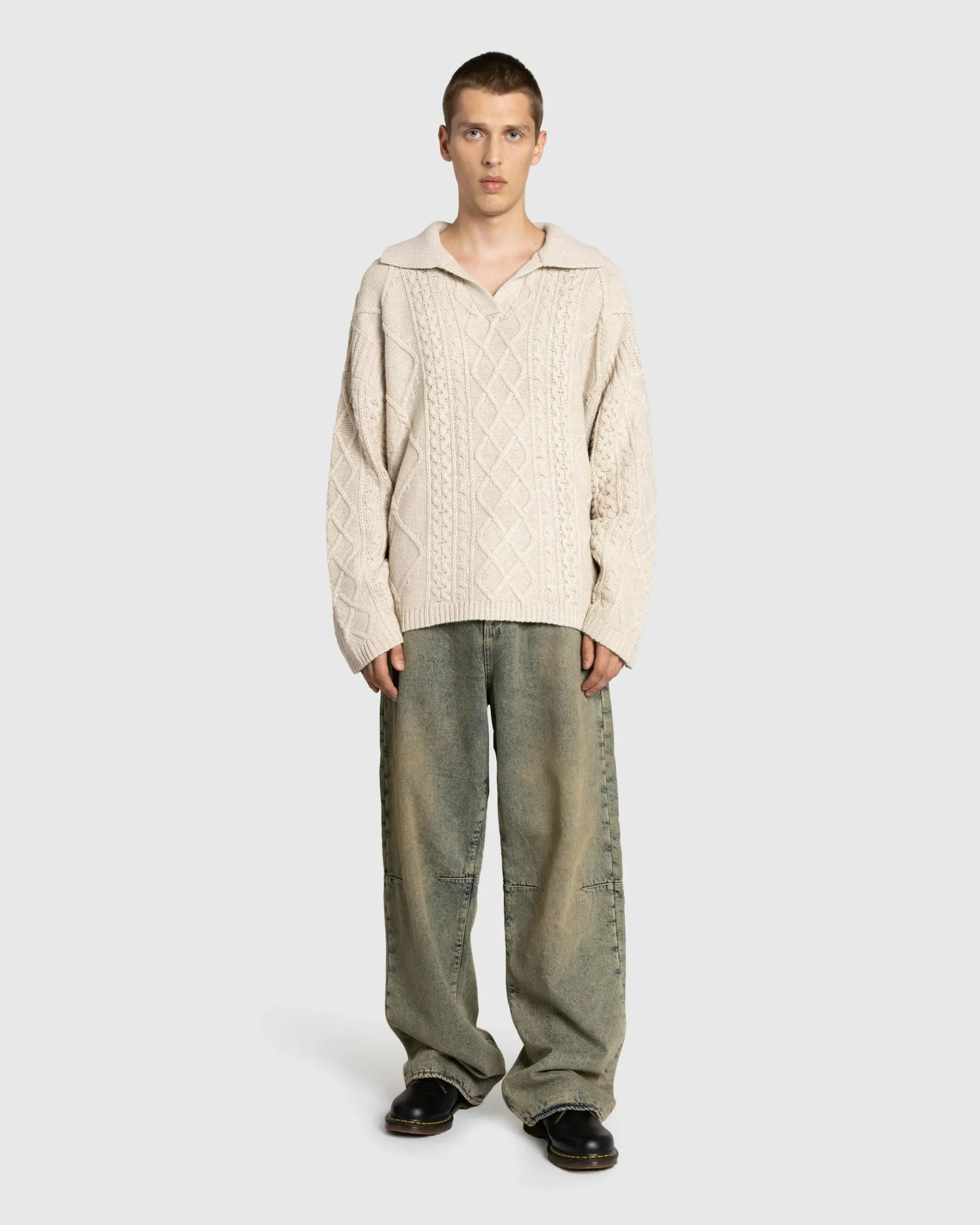 Online Guess USA Cable Knit Sweater Pearl White Multi pwmu