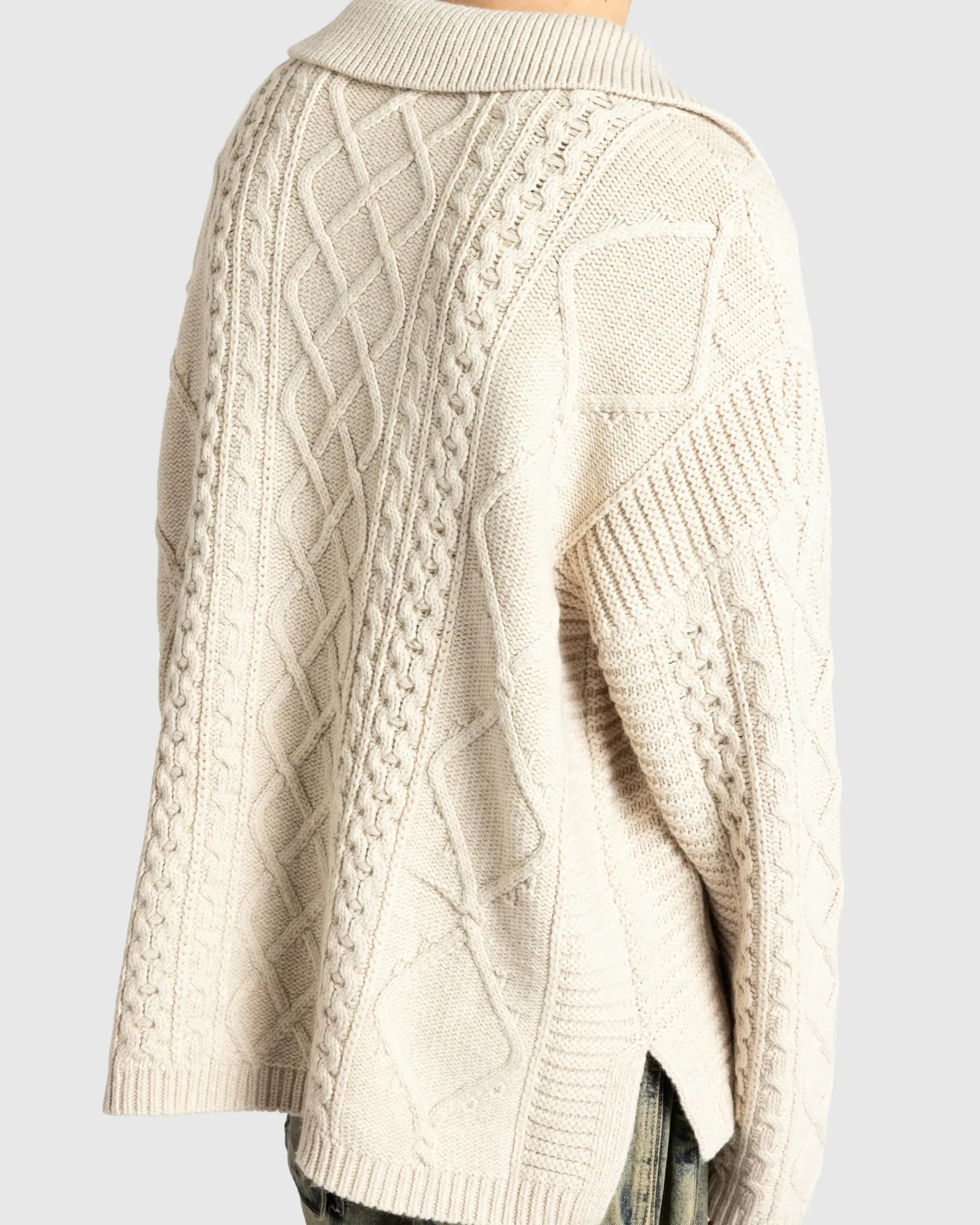 Online Guess USA Cable Knit Sweater Pearl White Multi pwmu