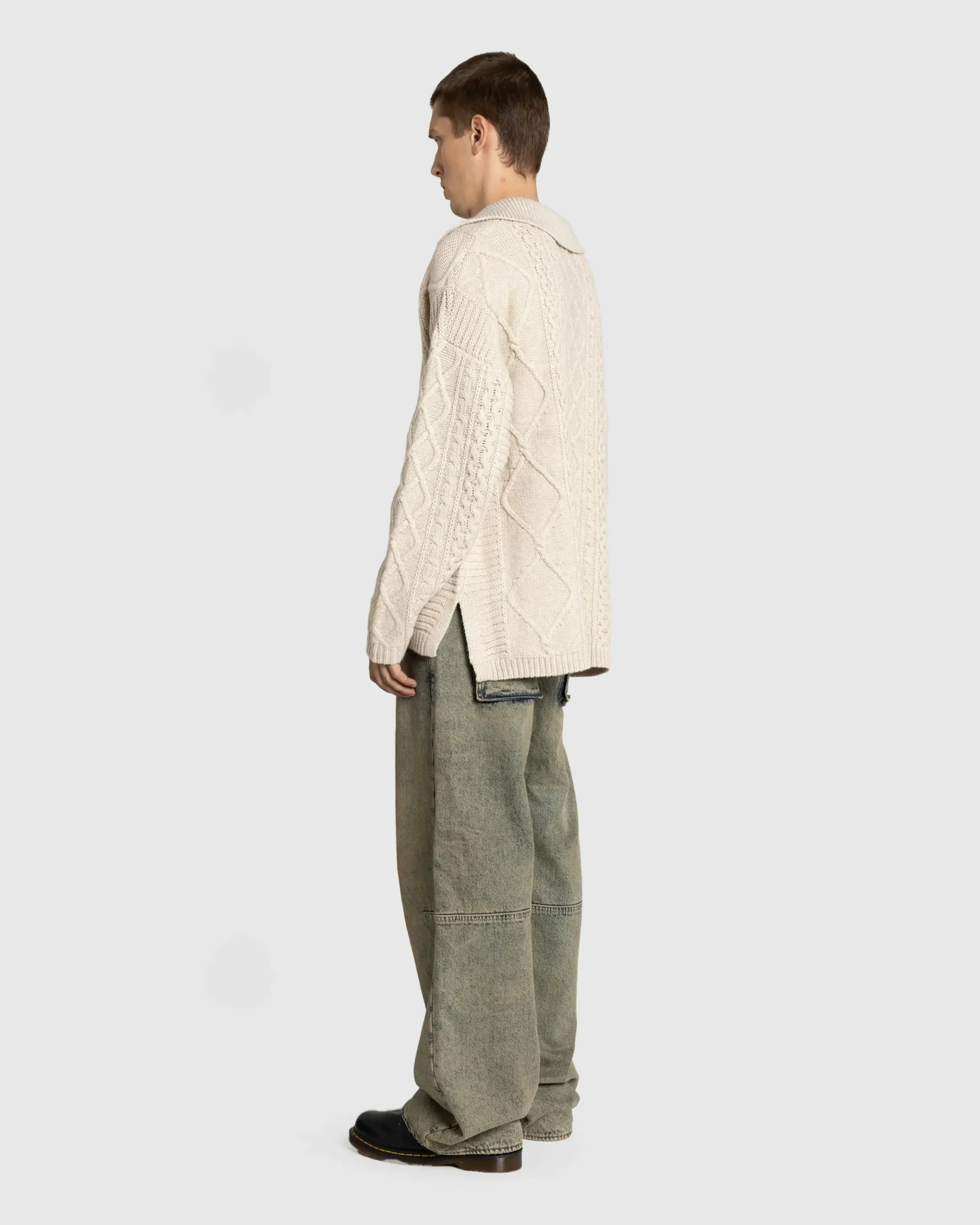 Online Guess USA Cable Knit Sweater Pearl White Multi pwmu