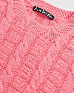Cheap Acne Studios Cable Wool Sleeveless Jumper Tango Pink tangopink