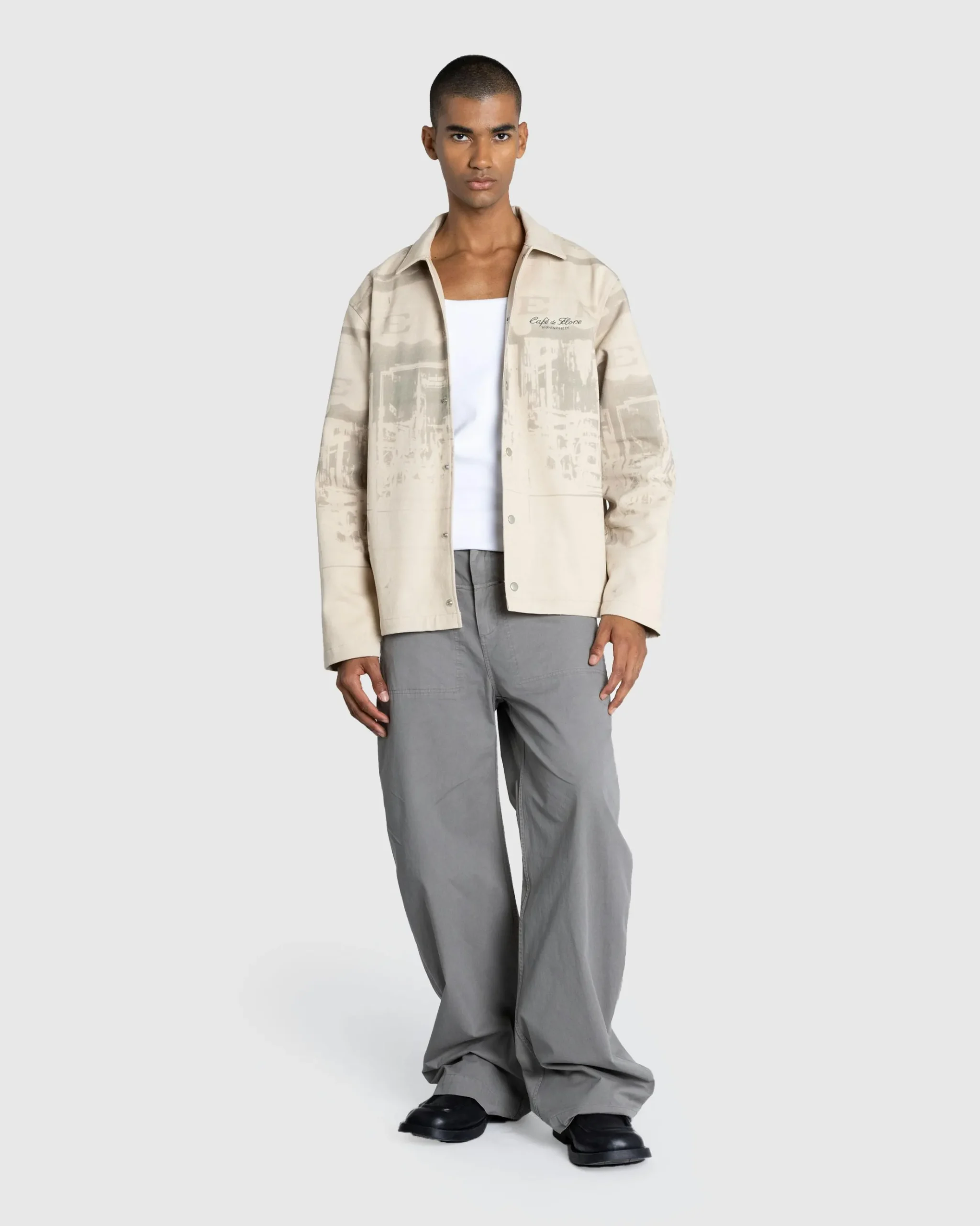 Hot Café de Flore Café Jacket Beige printed