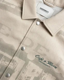 Hot Café de Flore Café Jacket Beige printed