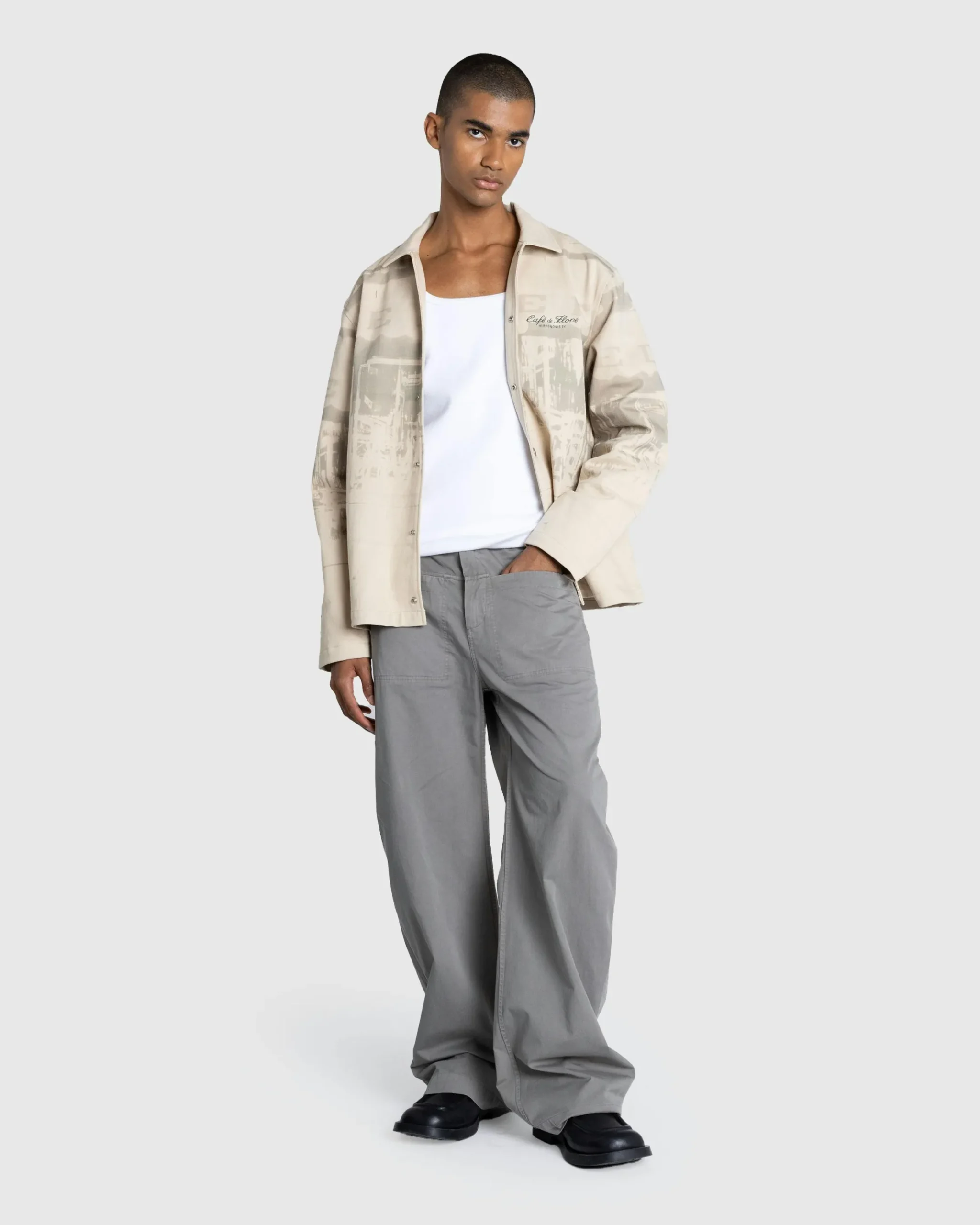 Hot Café de Flore Café Jacket Beige printed