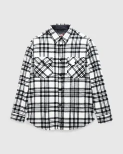 Discount Woolrich Black Label Cashmere Shirt Jacket Black/White blackwhite