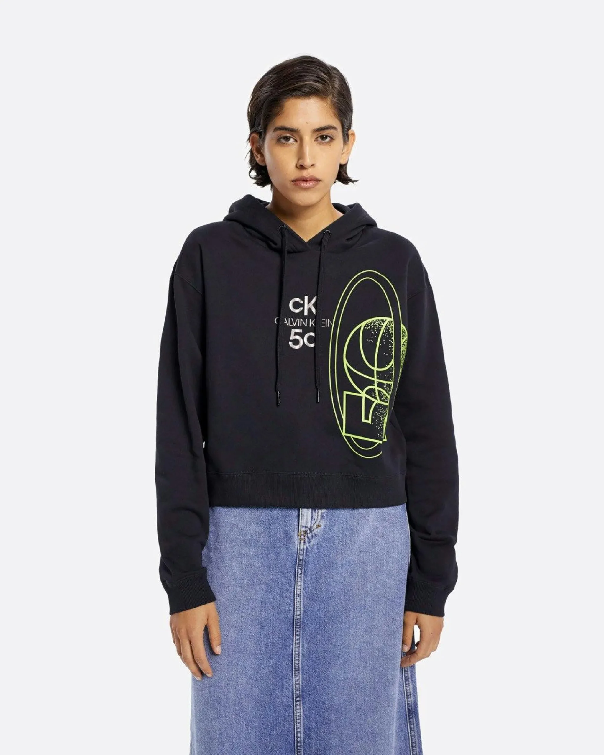 Clearance Calvin Klein CK50 Women's cropped Hoody black