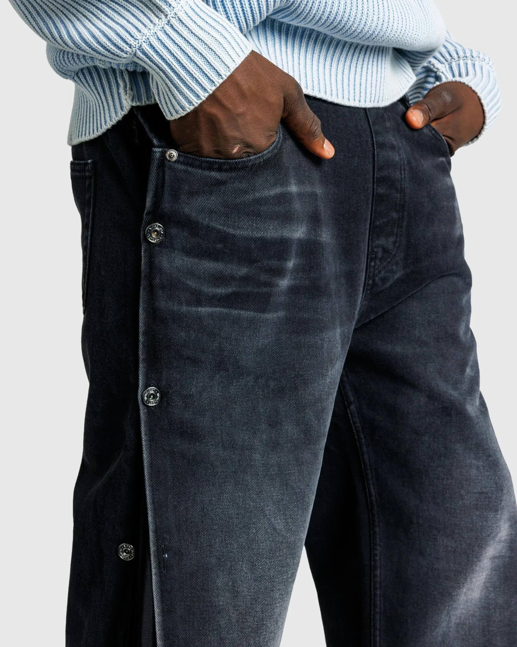 Cheap Y/Project Collapsed Waist Jeans Faded Black/Black fadedblack/black