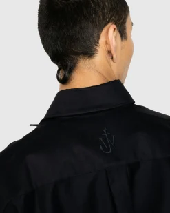 Store J.W. Anderson Contrast Patch Pocket Oversized Shirt Navy blue