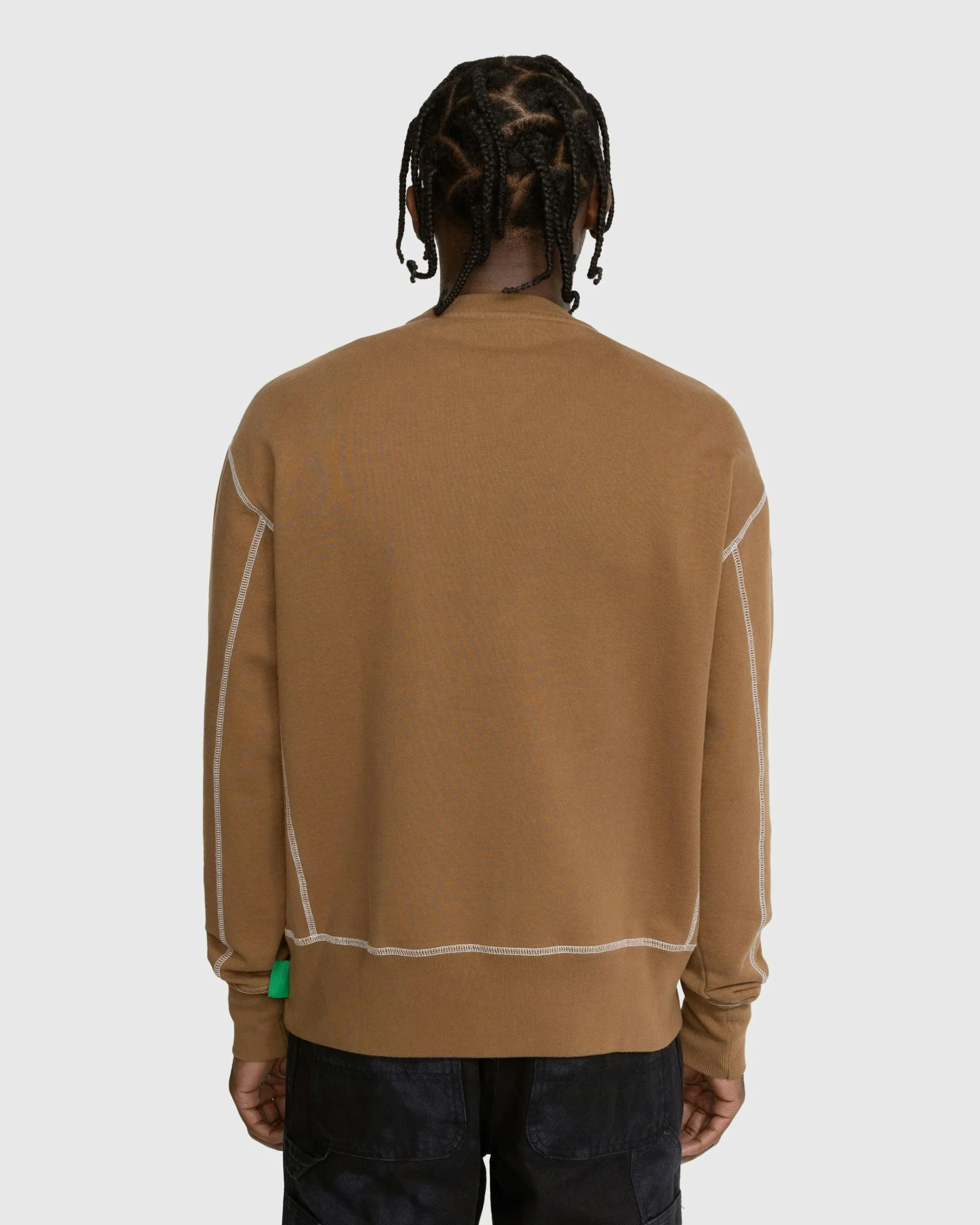 Discount Highsnobiety Contrast Stitch Fleece Crew brown