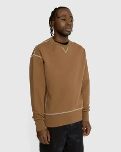 Discount Highsnobiety Contrast Stitch Fleece Crew brown