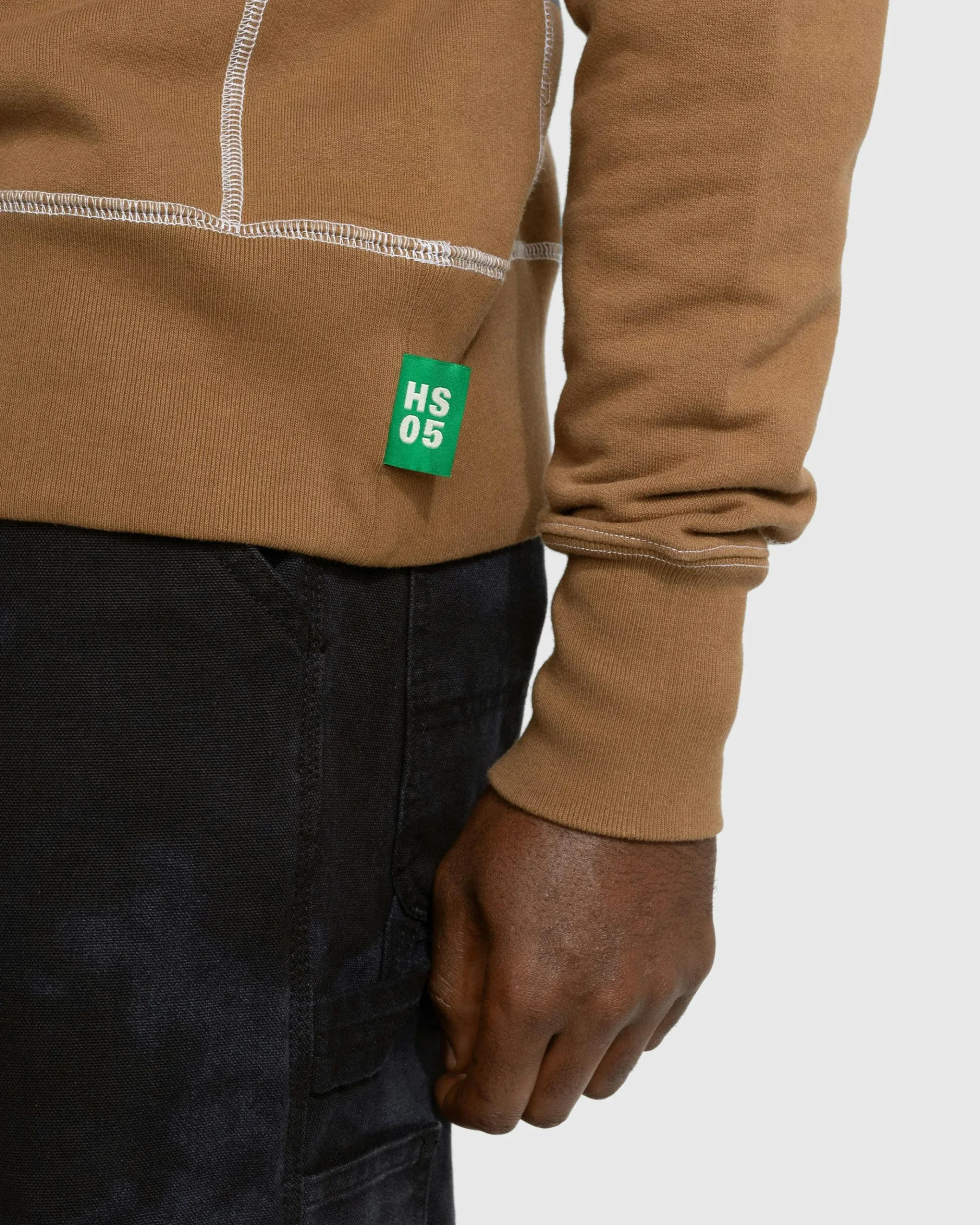 Discount Highsnobiety Contrast Stitch Fleece Crew brown