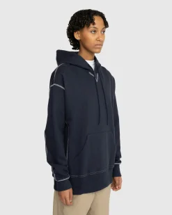 Outlet Highsnobiety Contrast Stitch Fleece Hoodie navy