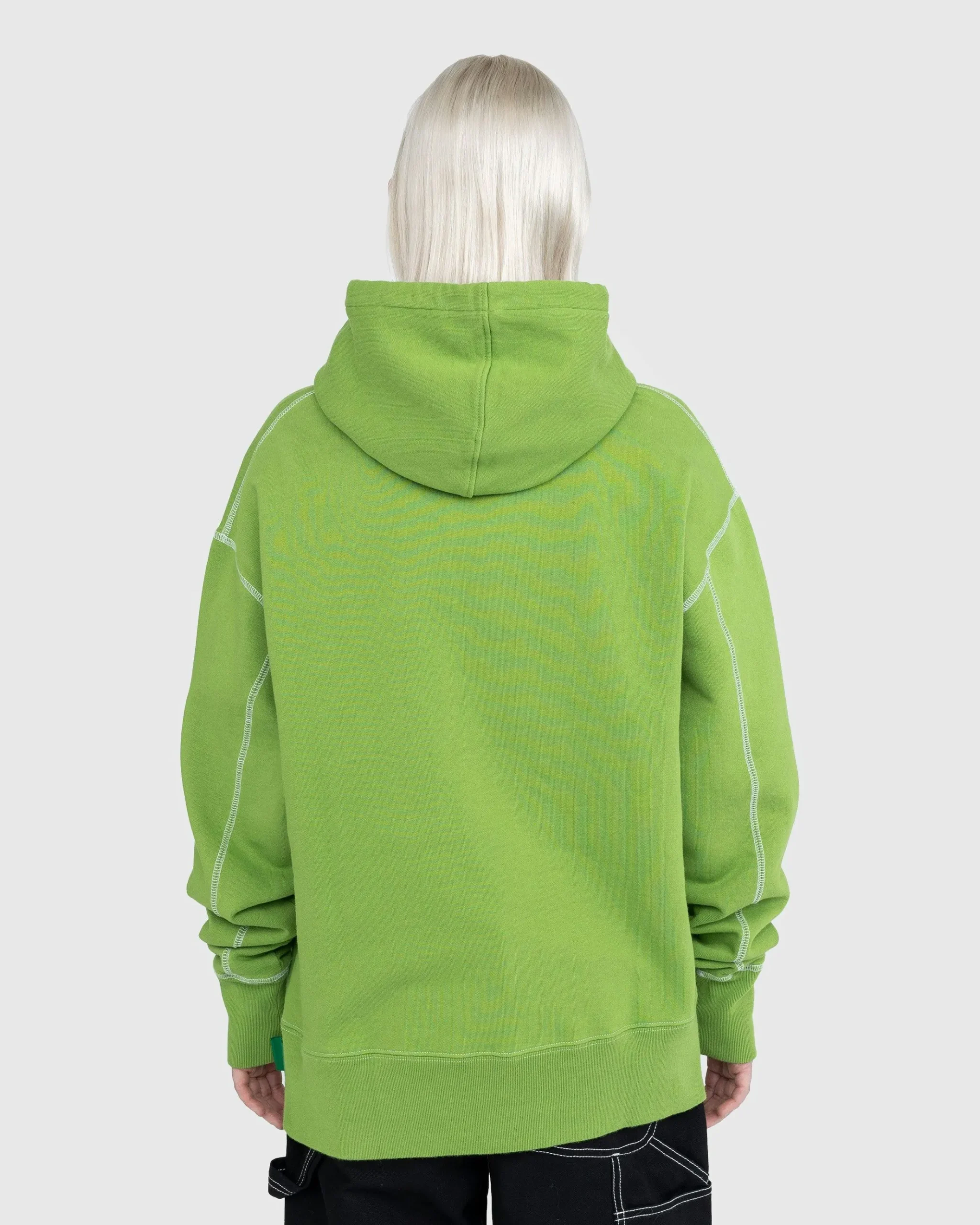 New Highsnobiety Contrast Stitch Fleece Hoodie green