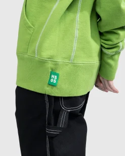 New Highsnobiety Contrast Stitch Fleece Hoodie green