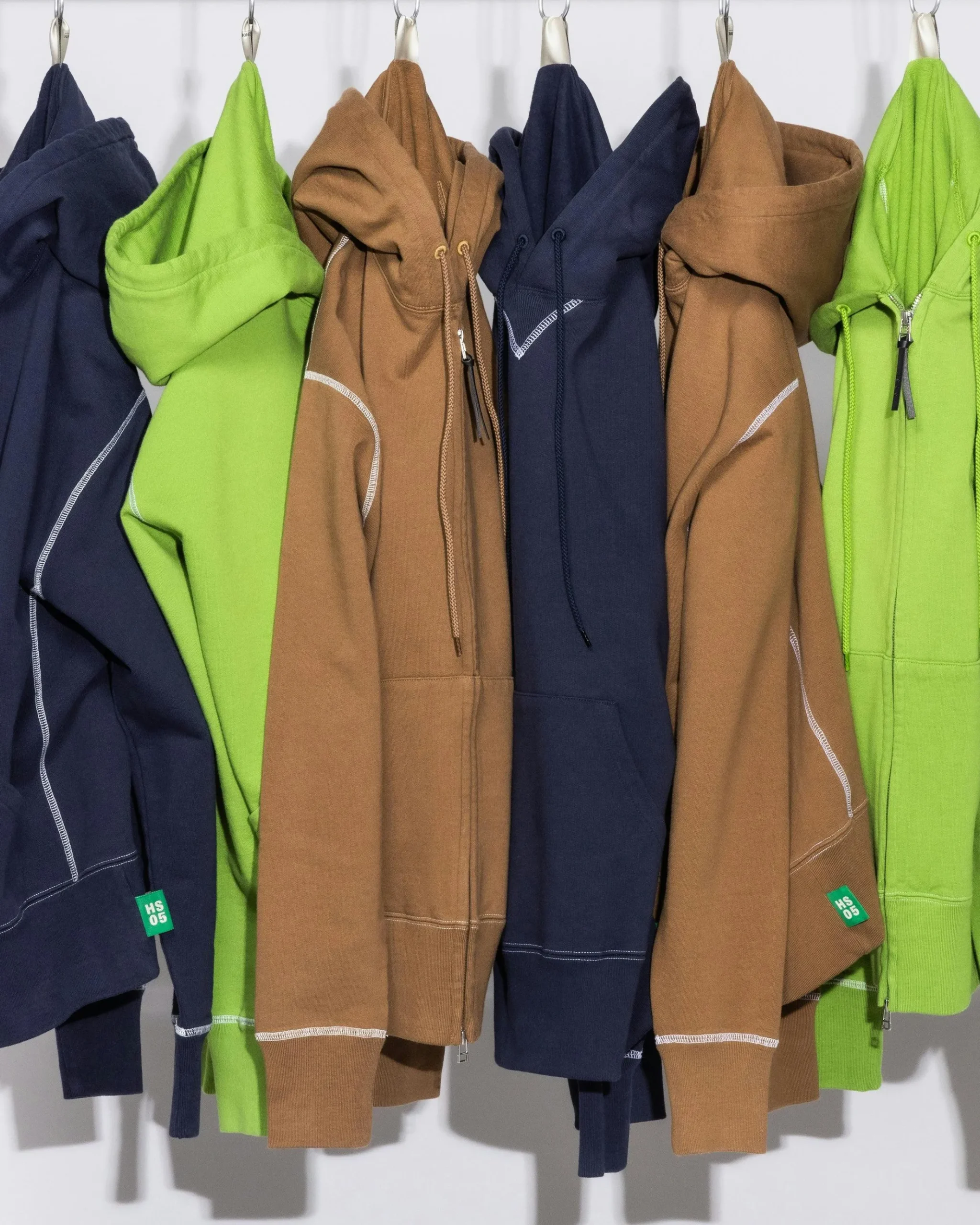 New Highsnobiety Contrast Stitch Fleece Hoodie green