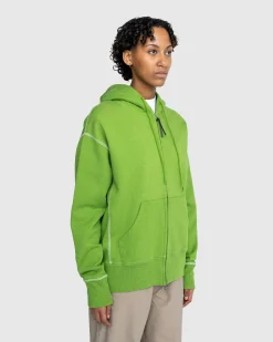 Best Sale Highsnobiety Contrast Stitch Zip Fleece Hoodie green