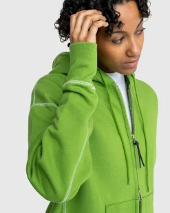 Best Sale Highsnobiety Contrast Stitch Zip Fleece Hoodie green