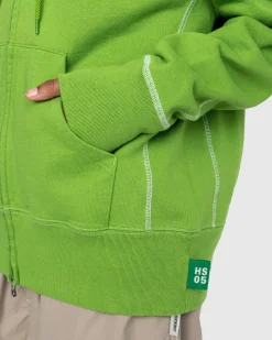 Best Sale Highsnobiety Contrast Stitch Zip Fleece Hoodie green
