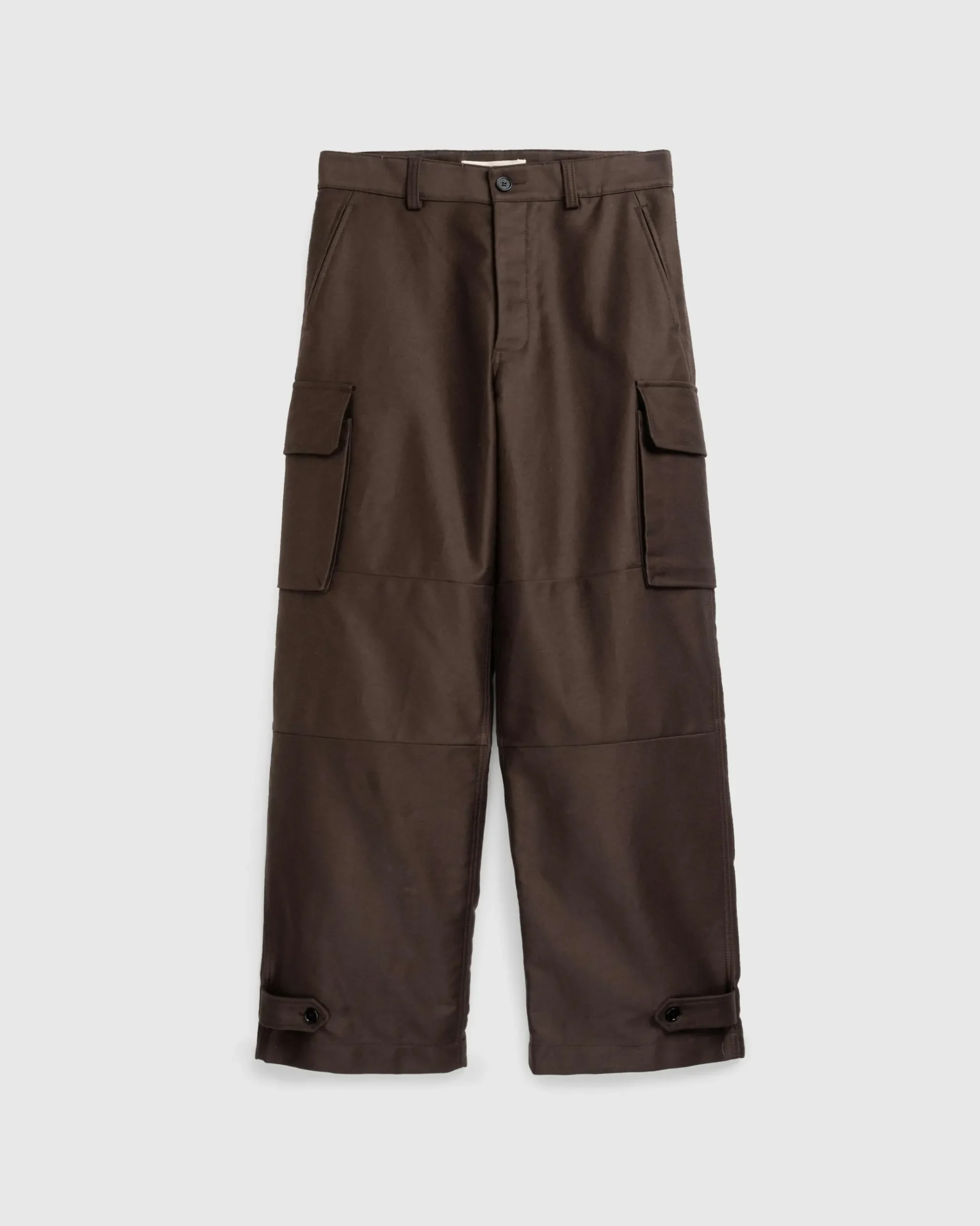 Shop Marni Cotton Cargo Trousers moca