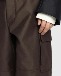 Shop Marni Cotton Cargo Trousers moca