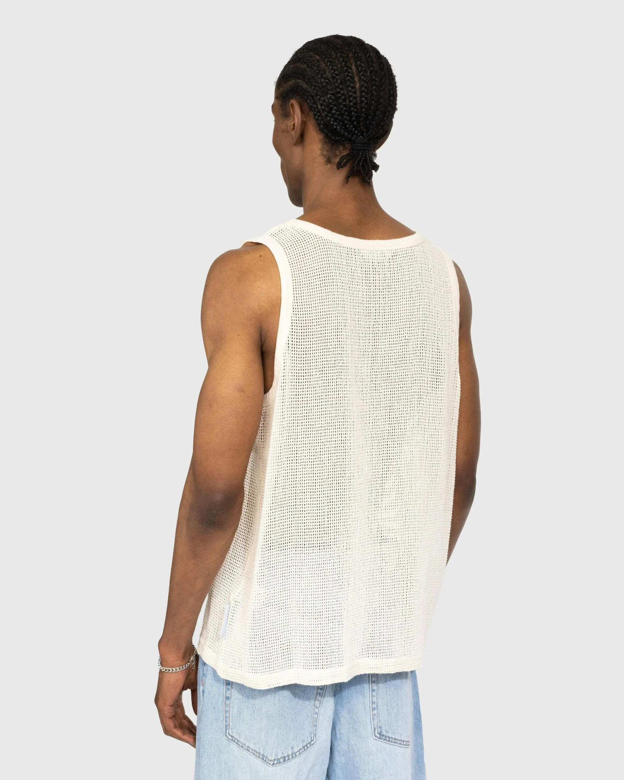 Cheap Highsnobiety Cotton Mesh Knit Tank Top eggshell