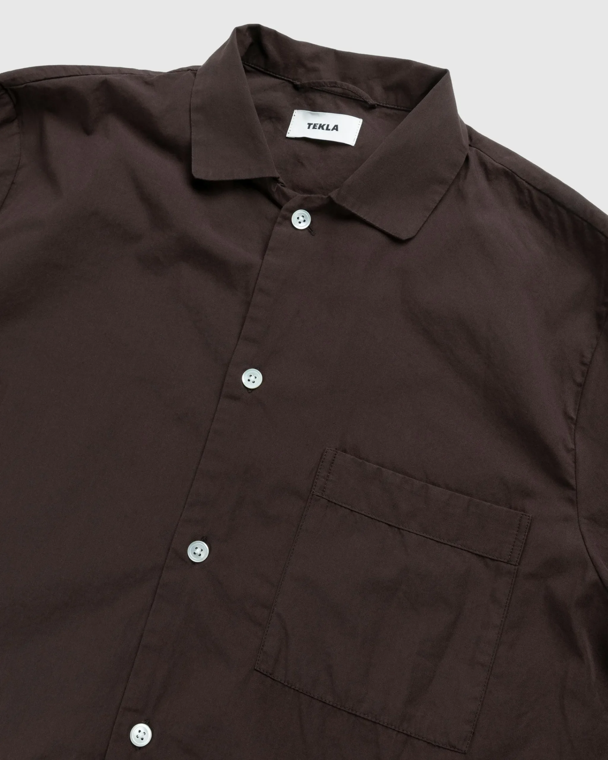 Hot Tekla Cotton Poplin Pyjamas Shirt coffee