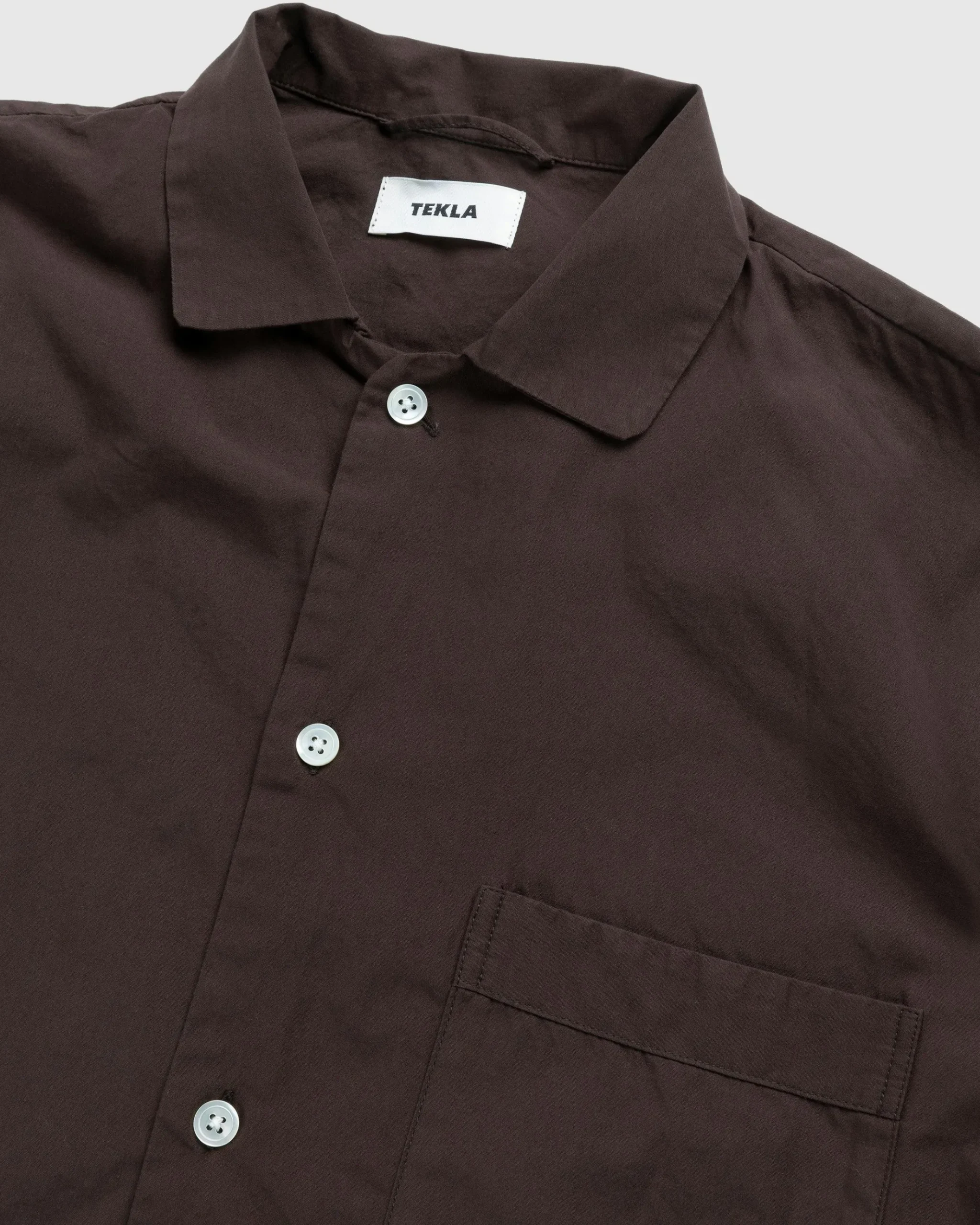 Hot Tekla Cotton Poplin Pyjamas Shirt coffee