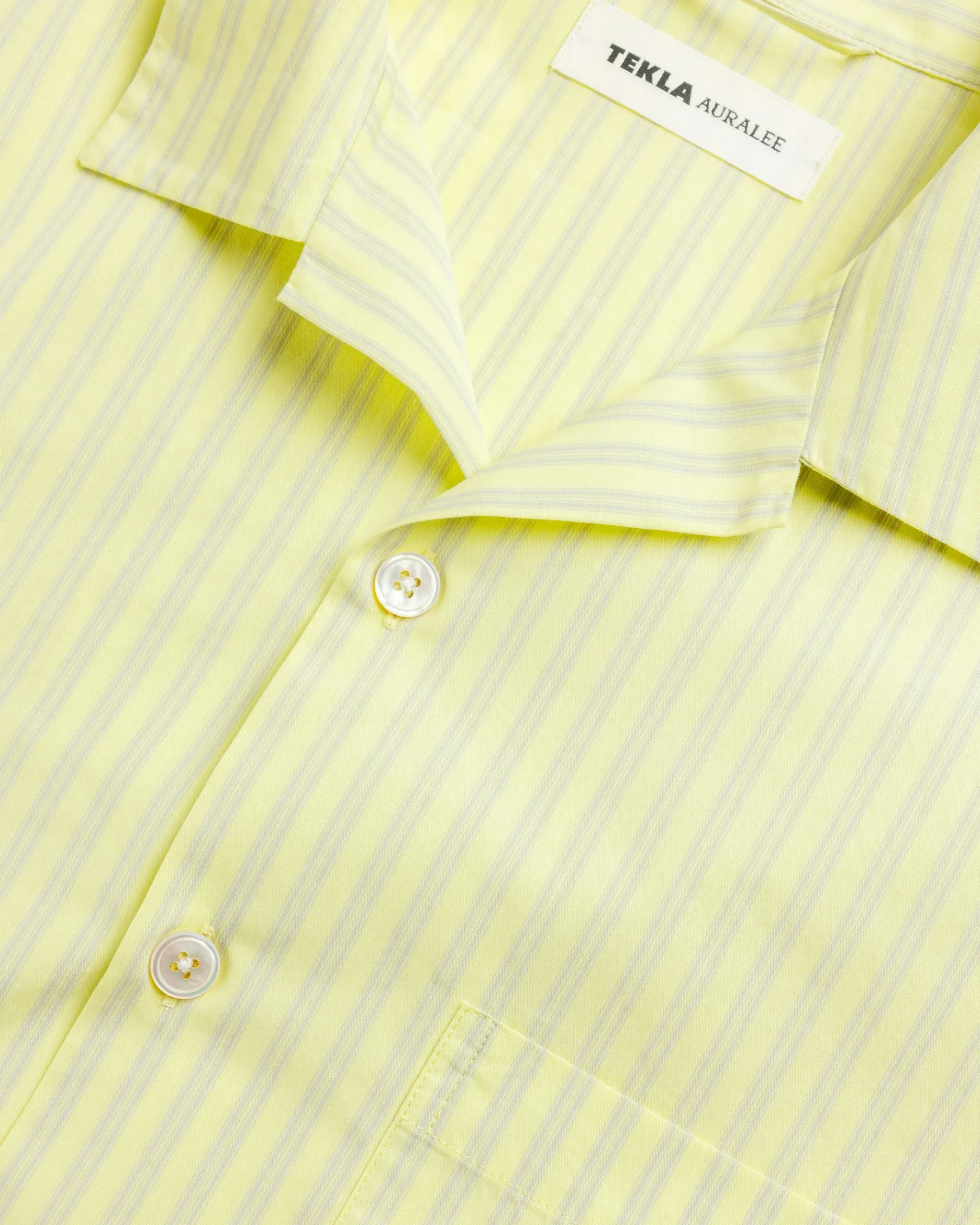 Best Sale Tekla Cotton Poplin Pyjamas Shirt Light Moss Stripes lightmossstripes