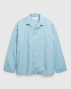 Online Tekla Cotton Poplin Pyjamas Shirt Mist Stripes miststripes