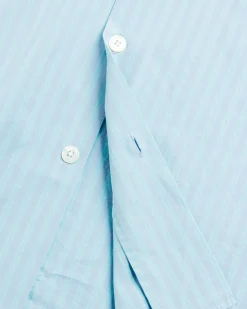 Online Tekla Cotton Poplin Pyjamas Shirt Mist Stripes miststripes