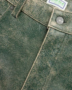 Sale Guess USA Crackle Leather Shorts Castle Green Multi f8kf